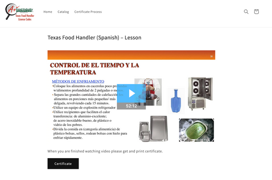 Texas Food Handler (Spanish)